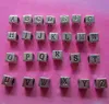 liga cúbico de metal soltas 1-9 letras números Cube quadrada do coração esmalte preto Big Hole Beads Fit Cobra esqueleto pulseira / colar de jóias