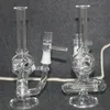 Small Design Skull Glass Bong Black and Clear 8 "met 14,4 mm gewricht met Dome Nailglass Water Pipe Glass Bong Oil Rig