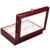 Entier-2016 nouveau 12 grille bois montre présentoir boîtier Transparent lucarne boîte-cadeau bijoux Collections stockage vitrine Case214M