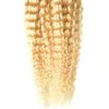 Blond włosy 613 Kinky Curly Indian Remy Human Hair I Wskazówka Przedłużanie włosów 100s