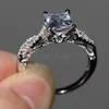 Vecalon 2016 Romantyczny Antyczne Pierścień żeński 2CT symulowany Diamond CZ 925 Sterling Silver Engagement Wedding Band Ring dla kobiet