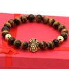 Perles en pierre d'oeil de tigre de qualité A, 8mm, 10 pièces/lot, avec or et argent, Bracelets en perles Cz pour peuples autochtones, vente en gros