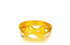 Vendita online moda anello placcato oro 24k da donna 10 pezzi molto stile misto, anelli placcati oro giallo cavo sezione drago DFMKR1
