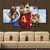 5 PcsSet Alvin and the Chipmunks HD Decorative Art Picture Setting Painting On Canvas For Living Room Home Decor DH0202907943