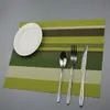 jankng4 pcs / lot 열 절연 식기 디너 매트 스트라이프 PVC 플레이스 매트 패드 주방 식사 그릇 접시 방수 패드 테이블 매트