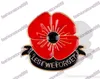 "Lest We Forget" Enamel Red Poppy Brooch Pin Badge Golden Flower brooches pins Remembrance Day Gift for women