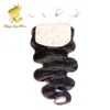 Brazilian Silk Base Closure Body Wave Human Hair 4x4 Silk Closure Bleached Knot Middle 3 Part Silk Base Closure Top Lace86295658586814