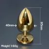 2016 roestvrij staal gouden butt plug volwassen sex producten metalen anale speelgoed