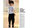 2018 été grandes filles vêtements ensembles enfants à manches courtes lâche chauve-souris Tshirt noir sarouel 2 pièces enfants tenues fille costumes décontractés 17027975