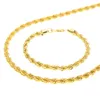 MENA HIP HIP Hop Rope Chain Bracelet Set 18k Gold Rhodium Palella placcata Punk Jewelry