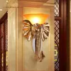 Antique Resin Gold Elephant Stairs Case Wall Lamps Creative Bedroom Bedside Living Room Wall Lights Corridor Aisle Hallway Wall Sconces