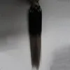10 "-26" 100g 7a Extensión de cinta gris plateado Ombre Extensiones de cabello gris Micro anillo Extensiones de cabello humano Remy brasileño Cabello virgen Recto