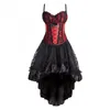 Bustino increspato Bustino Raso di seta All'americana Collo in pizzo nero Sovrapposizione di corsetto di danza Top Costume di moda femminile Corsetto Dettaglio con lacci