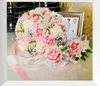 2017 goedkope kunstmatige huwelijksboeketten in voorraad sprankelende parels roze en witte bruids bruidsmeisjes boeket mooie bruid vintage hand bloem