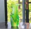 Decorazione del soggiorno Vaso in vetro colorato Creativo Roya che decora il vaso di loto verde in cristallo smaltato colorato decorare la casa