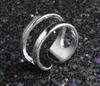 2017 Hot Sale Plating 925 Sterling Silver Averding 10mm Två Linje Öppnande Ring Charms Mode Smycken 10st / Lot