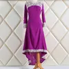Этнический стиль Турецкая женская одежда Мусульманское платье абая Исламская одежда для женщин Джилбаб Халат Мусульманские платья Свадебные платья Longos Giyim Фиолетовый
