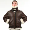 B3 shearling Leather jacket Bomber Fur pilot World II Flying aviation Air Force