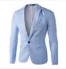 Wholesale-2016 new arrival Mężczyzn Garnitur Marynarka Mężczyzn Jednolity Kolor Modny Casual Blazer Masculino Jeden Przycisk Marynarka Garnitury kurtka