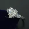 Vecalon coeur amour femmes 3ct diamant simulé Cz Sterling Sier bijoux de fiançailles bague de mariage pour les femmes