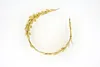 2019 Golden Vintage Headband Acessórios para Casamento Brilhante Cocar de Luxo Deixa Cabelo de Noiva Elegante em Ouro O402312p
