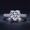Yhamni gioielli raffinati anelli argento solidi per donne reali 925 anelli di nozze d'argento set Heart Sona Cz Diamond Engagement Gioielli A248V