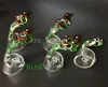 4mm Dikke Quartz Banger Nail met Carb Cap Kleurrijke Glas Carb Cap Bird Snake and Blue 10mm 14mm 18mm 90 graden Quartz Bangers