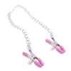 unisex pink coated clothespin style nipple clamps with chain sex flirt clips bdsm bondage kit slave pig training8327520