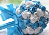 Bouquet da sposa per spose Bellissime rose fatte a mano con fiori per anniversario di matrimonio con cristalli Bouquet da sposa rosa avorio