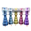 GR2 Titanium Nails 6 in 1 10mm&14mm&18mm Male Female Joint size Colorful Smoking Glass Quartz Domeless Nails Banger Carb Cap Dab Rig Nail