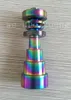 Rainbowl colorido anodizado 6 em 1 titanium unhas domeless gr 2 colorido titanium prego 10mm14mm19mm com macho e fêmea conjunta