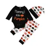 Baby Xmas Halloween Pumpkin Outfits Kids Auto Kerstboom Print Hat + Romper + Broek 3 stks / set Kinderen Katoenen Pakken 3 stijlen