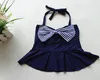 PrettyBaby 2016 Big Girls Skirt Bikini Two Piece Swimsuits Striped Sailor Shirt high waist bikini set Navy swimsuit kids