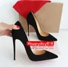 Casual Designer sexy lady fashion women shoes black suede leather pointy toe stiletto stripper High heels Prom Evening pumps large size 44 12cm