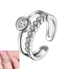 Moda junta anel de junta mulheres toe ring rosa ouro e prata banhado a austríaco prego de cristal zircon midi set meados de dedo anéis