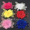 Summer Style chiffon lace patch Flower with gold leaf for Children Accessories infant Baby Hair Clips