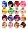 Novo estilo Bob Style Short Party Perucas Doces Cores Halloween Christmas Curto Straight Cosplay Perucas Perucas Festa Fantasia Perucas De Cabelo Falso