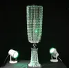 decorated crystal pillars for weddings /hangging crystal and candle holder pillar / wedding walkway