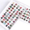 Vente en gros de mode en vrac lot 50pcs mélange de styles en alliage de métal gemme turquoise bijoux bagues discount promotion