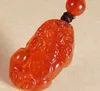Natural red agate - hand-carved (amulet) to make a fortune. Pendant necklace pendant