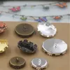 Boyute 40 Adet Yuvarlak 12mm 15mm 20mm 25mm Cameo Cabochon Baz Boş Düğme Tepsi Çerçeve Metal Bakır DIY Jewerly Aksesuarları Parçaları