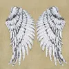 1 Pare Sequined Wings Patches för kläderjärn på överföring Applique Patch för jackan Jeans DIY Sy på broderi-paljetter