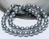 9-10 mm natürliche silbergraue Perlenkette mit 18-Zoll-Verschluss aus 925er Silber