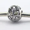 Past Pandora Charms Armband 100% 925 Silver Brief Charm Alfabet T Vintage Kralen Dames DIY Sieraden Groothandel