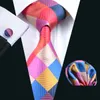 Fast Shipping Plaid Tie Set Series Tie Set for Men Classic Silk Hanky Cufflinks Jacquard Woven Wholesale Necktie Men's Tie Set