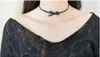 Preto Branco Pérola Colar Gargantilha Colar Estilo Arco De Couro Do Punk Collar Bone Torques Colares Adolescente Moda Jóias Coreano