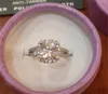 Yhamni Original Fashion Jewelry 925 Sterling Silver Wedding Rings för kvinnor med 8mm Cz Diamond Engagement Ring Wholesale J29Hg