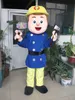 Hot Hoge Kwaliteit Real Pictures Deluxe Fireman Sam Mascotte Kostuum Fancy Carnaval Kostuum Gratis Verzending