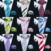 Großhandel Streifen Art klassische Krawatte Set Silk Hanky ​​Manschettenknöpfe Jacquard Woven Krawatte Die Bindung der Männer Set Geschäfts Party- Arbeit Hochzeit