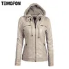 Vente en gros - Femmes Automne Hiver Vestes Faux Cuir Basic Zipper Couture Casual Outwear Manteau S-6XL Grandes Dames Vestes EWT4279